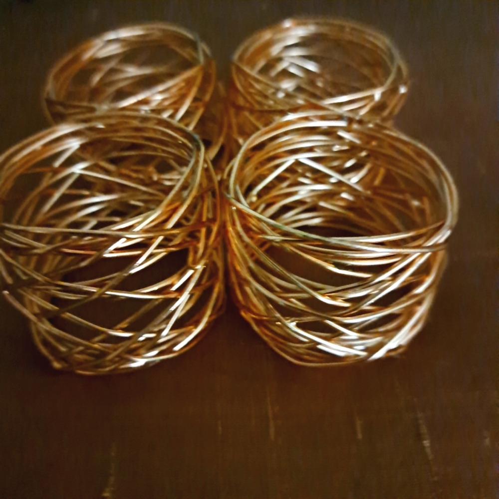 Copper /Rose Gold Thick Wire Birds Nest Napkin Holders (5)